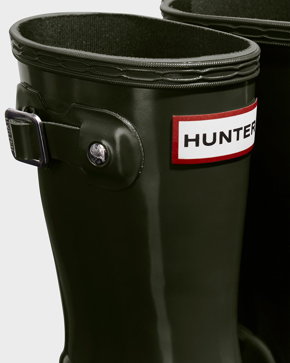 Bottes de Pluie Hunter Original Petits Gloss Enfant Vert Foncé Olive RZKPLEG-94